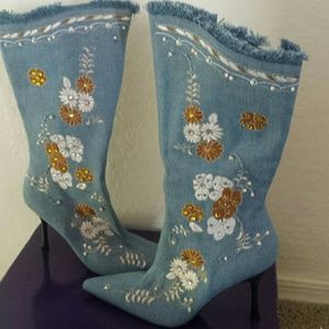 Light Denim Bedazzled Boot